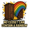 Rainbow Escape from Closet Illustration