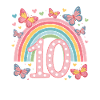 Rainbow Butterfly 10th Birthday Girl