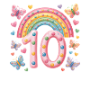 Rainbow Butterfly 10th Birthday Girl