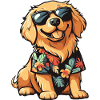 Golden Retriever Dog Comic Vacation