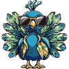 Peacock Bird Comic Holiday