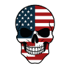 Skull and US flag