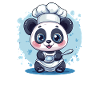 Panda with chef's hat
