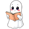 Ghost reads a book