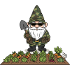 Prepper-Gnom im Gemüsebeet