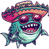 Piranha Fisch Sombrero