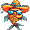 Goldfisch Comic Lustig Sombrero