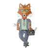 Business Fox with Briefcase