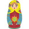 Matryoshka with floral patterns