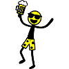 Stick Figure Bière Fête Vacances