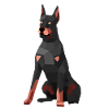 Moderner Dobermann – Low-Poly-Kunst