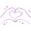 Heart-Shaped Hands with Stars Illustration