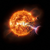 Fiery comet print on T-shirt