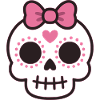Cute skull with pink bow