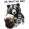 Starker Bär mit Bierglas