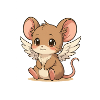 Souris ange, douce et rêveuse