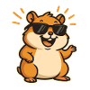 Casual hamster with sunglasses