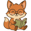 Cute fox book reader illustration