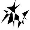 Étoiles asymétriques abstraites en noir