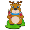 Reindeer bottle of red wine