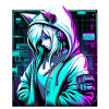 Cat Hoodie Retro Girl