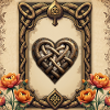 Celtic Heart Linked with Flowers