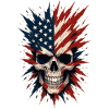 Crâne avec drapeau américain