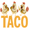 Three Sweet Chicken Eating Taco