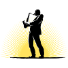 Saxophonist in scene