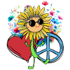 Hip Tournesol Paix Coeur Fleur