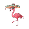 Flamingo Comic Funny Sombrero