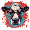 Cow with nerd glasses