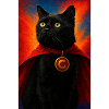Superhero Cat with Gold Medallion