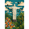 Christus Statue in tropischer Kulisse/Rio 