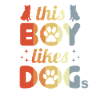 Junge der Hunde mag
