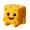 Cheese character with a friendly face