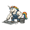 Fliesenlegendes Einhorn