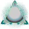 Mystical Triangle Frame in Turquoise with Ornaments