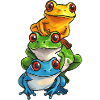 Stacked Frogs Cartoon Design
