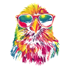 Adler mit Sonnenbrille Regenbogen