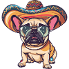 French Buldog Dog Sombrero