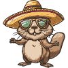 Beaver Comic Funny Sombrero