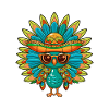 Peacock Bird Comic Funny Sombrero