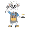 Panda Cook Bamboo and Frying Pan