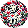 Valentine Dalmatian with Bleeding Hearts