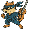Ninja Chipmunk Verstohlener Waldkrieger
