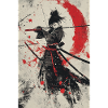 Samurai-Geist in Rot und Schwarz