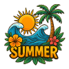 Summer Tropical Paradise Motif
