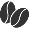 Künstlerisches Logo-Symbol mit Kaffeebohnenmuster