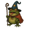 Magical Frog Weaker with Magic Hat
